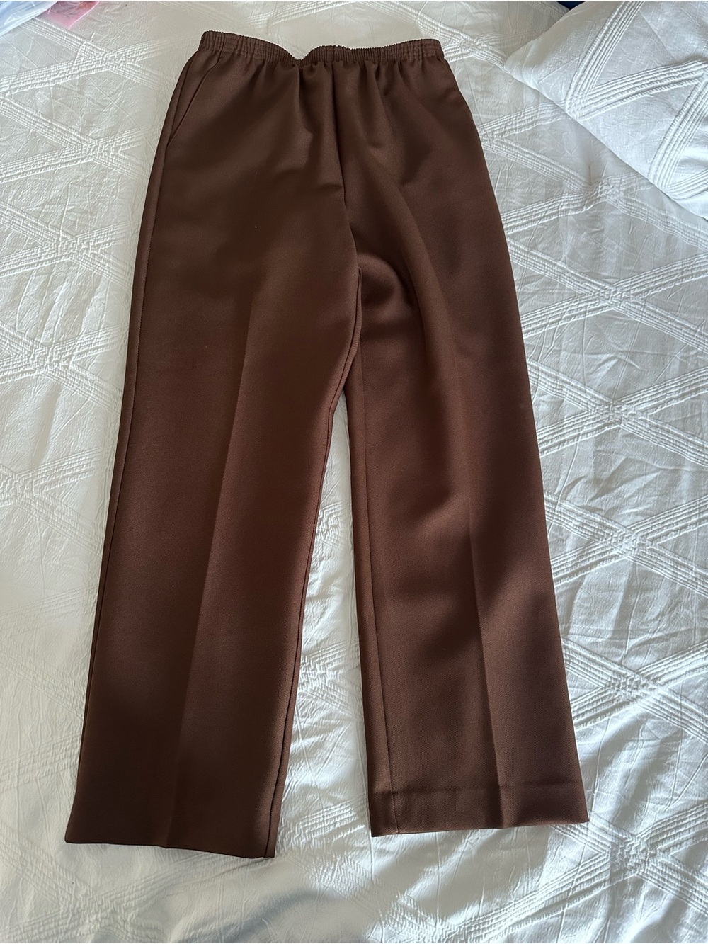Alfred Dunner Brown Trouser Pants Elastic Waist - Picture 3 of 8